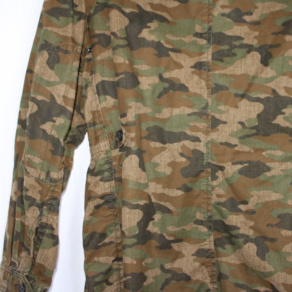 Banana Republic Camo Camoflauge Women's Jacket Buttons Cinched Waist Pockets - Picture 7 of 10